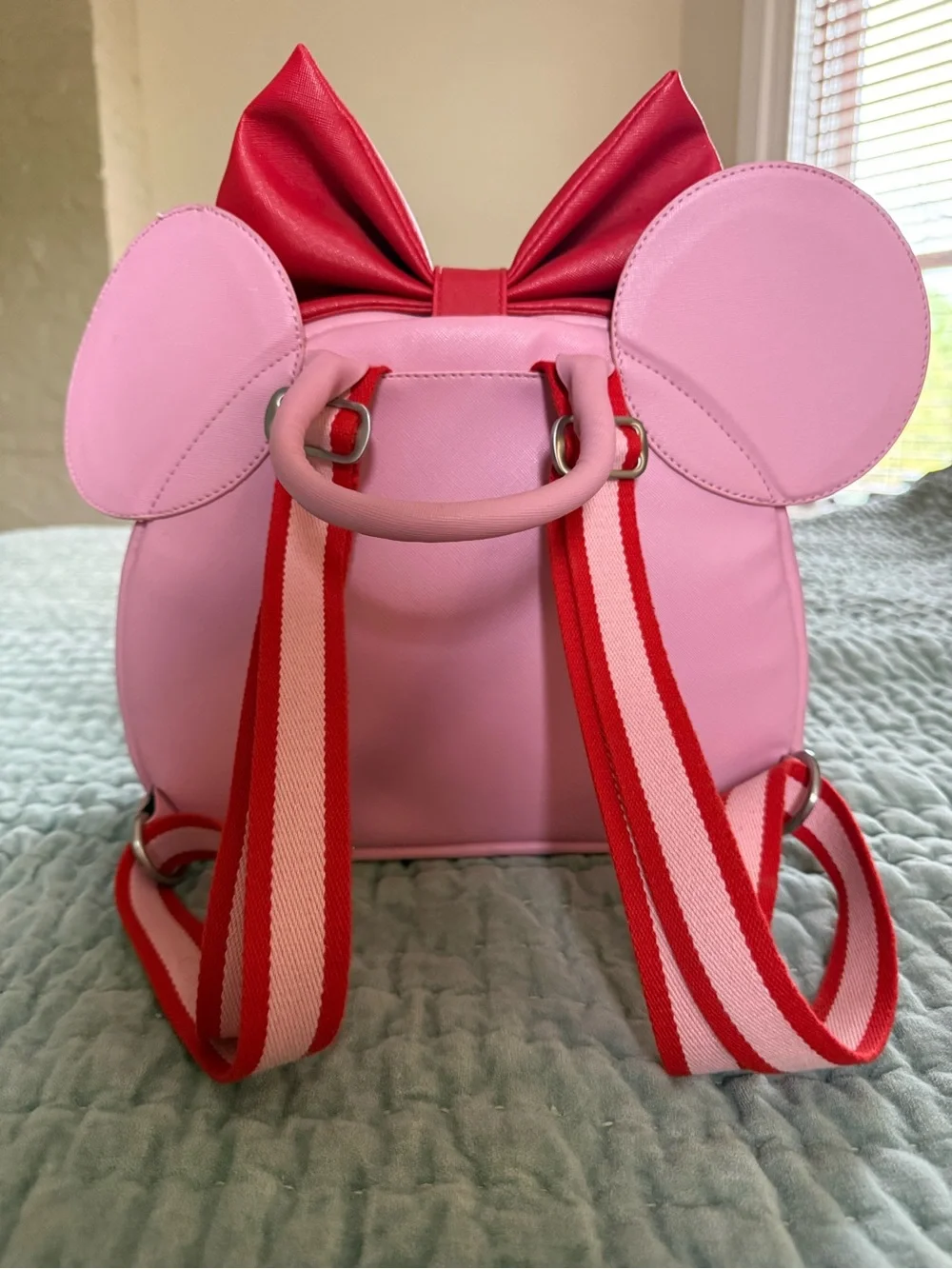Freshly Picked Disney Pink and Red Bow Ear Diaper Bag Backpack